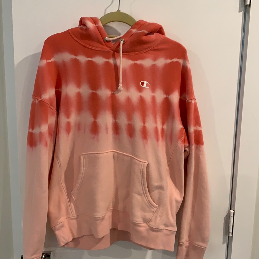 Pink tie die Champion heavy duty sweatshirt, gently used. Great condition